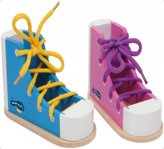 Drewniane Buty Do Nauki Wiązania SMALL FOOT 